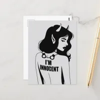 Devilish Innocent Woman Postcard