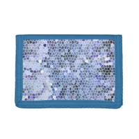 Elegant ice blue mosaic, modern trifold wallet