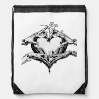 Protecting A Heart Skeleton Hand Heart Classic Drawstring Bag