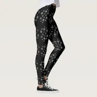 Black and White Snowflakes Leggings