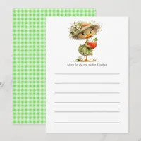 Cottagecore Duckling Sip & See Baby Shower Advice Card