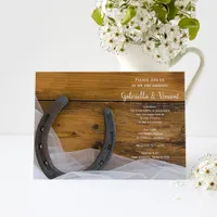 Horseshoe and Bridal Veil Country Barn Wedding Invitation