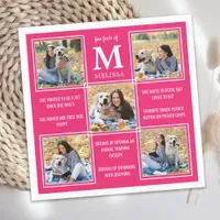 Trendy Graduation Fun Facts Photo Collage Napkins