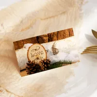 Rustic Birch Tree and Barn Wood Wedding Place Card