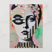 surreal abstract woman  postcard