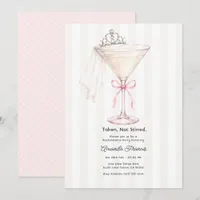 Taken Not Stirred Elegant Martini Bachelorette Invitation