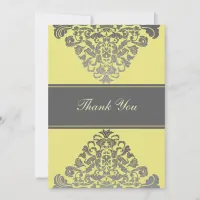 "yellow gray"  wedding ThankYou Cards