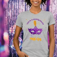 Violet and Orange Sparkles Mask Mardi Gras  T-Shirt