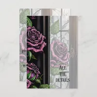 Purple roses by the window - gothic style enclosure card