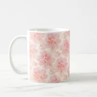 Abstract Floral Watercolor Pattern Peach and Pink Coffee Mug