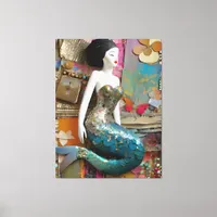 Mermaid Collage Canvas Print