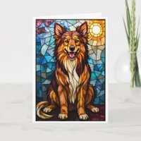 Stained Glass Style Mixed Breed Dog  Card