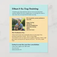 Modern Yellow Blue Dog Training Pet Services Flyer