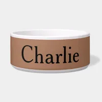 Custom Personalized Name Photo Art Chestnut Brown Bowl