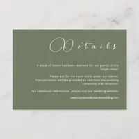  Sage Green Minimalist Wedding Details Card