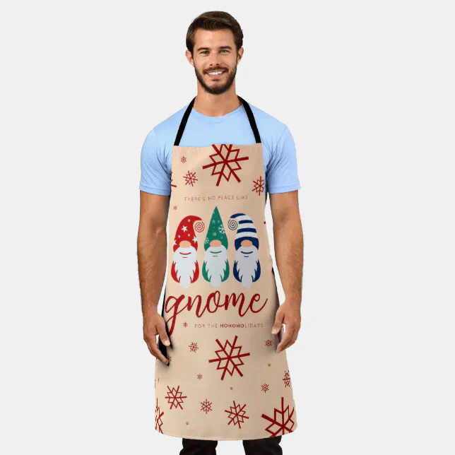 Hygge Christmas Gnome for the Holidays Snowflakes Apron