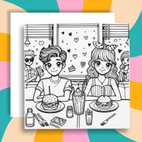 Love is in the Air Diner | Adult Coloring Page