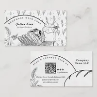 Modern Clean Hand Sketch Sourdough Homemade Bread Business Card