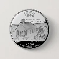 Faux Iowa State Quarter Pinback Button