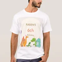 Whimsical Dinosaur Princess Birthday T-Shirt