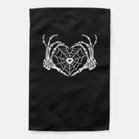 Skeleton Hand Heart Spiderweb Halloween Cobweb Garden Flag