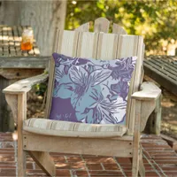 Tropical Flower Nature Print Coastal  Outdoor Pill Outdoor Pillow