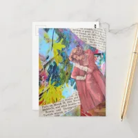 Vintage Woman in a Red Dress Collage Postcard