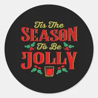 Christmas Tis The Season  Classic Round Sticker