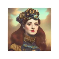 Steampunk Woman Metal Wall Art