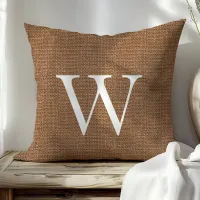 Brown Burlap Custom Monogrammed Throw Pillows