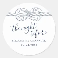 Nautical Rope Knot Rehearsal Dinner Classic Round Sticker