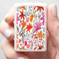 Colorful Floral Pattern With Vibrant Designs Zippo Lighter