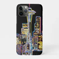 Dark be the Night - Luminous Seattle Skyline iPhone 11 Pro Case