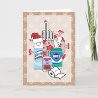 2020 Quarantine Christmas Essentials Funny Folded Holiday Card