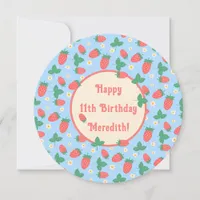 Mini Strawberry Blossom Flat Greeting Card