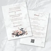 Rococo Baroque Floral All in One Wedding Invitation