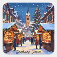 Strasbourg, France Christmas   Square Sticker