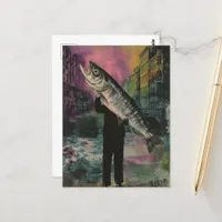 Person With a Giant Fish Postcard