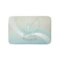 Beach House Nautical Fisherman Aqua Blue ID623 Bath Mat