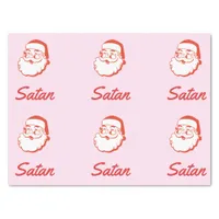 Funny Satan Santa Claus Spelling Mistake Typo Tissue Paper