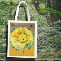 Sunflower Save the world yellow Grocery Bag