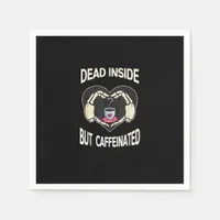 But Caffeinated Coffee Skeleton Hands Heart Napkins