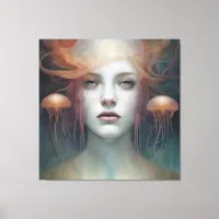 Jellyfish Woman Fantasy Canvas Print