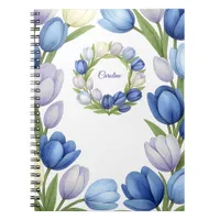 Serenity in Bloom Pastel Tulip Floral Home Decor Notebook