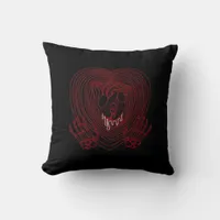 Crying Heart In Red Skeleton Hands Hearts Modern  Throw Pillow
