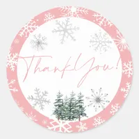 Winter Blush Thank You Sticker