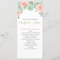 Watercolor Succulent Blush Floral Elegant Wedding Program