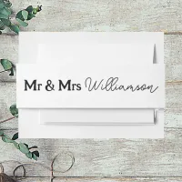 Mr & Mrs Elegant Script Invitation Belly Band