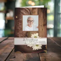 White Daisies Cowboy Boots Western Funeral Service Program