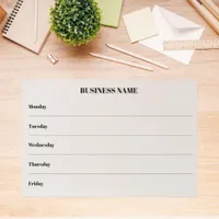 Week calendar business name beige desk notepad paper pad